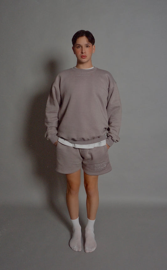 grainy grey sweatshort